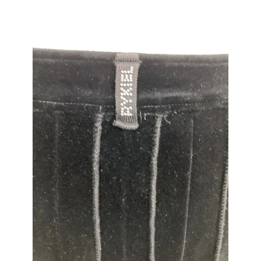 SONIA RYKIEL Black Velour Pleated A-Line Midi Skirt Size M - Picture 4 of 5